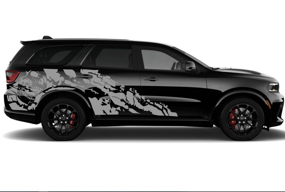 Skull design  wrap compatible with Dodge Durango 2022 SRT 392 AWD hood roof SXT, GT,GT PLUS,CITEDEL,RT