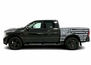 2x Stickers side bed Stripes for Dodge Ram design US flag American 2009 - 2023