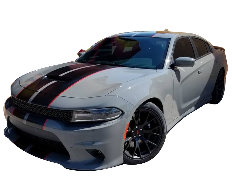 REDLINE DUAL STRIPES FITS CHARGER FACELIFT STICKER WIDE BODY KIT FOR CARBON