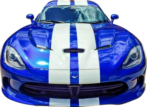 Dual stripes Rally Racing Graphic Stripe Kit for Dodge Viper LED Light Spoiler Fin Skirt