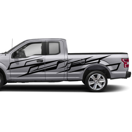 Modern spear hook Full Graphics wrap supercab 2X Side design DECAL bar Sticker for Ford F150 wrap-thirteenth-generation decal CAB 2015 – 2020 XL XLT