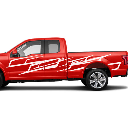 Modern spear hook Full Graphics wrap supercab 2X Side design DECAL bar Sticker for Ford F150 wrap-thirteenth-generation decal CAB 2015 – 2020 XL XLT