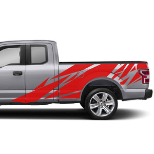 Geometric BED Flag fender Full Graphics tail supercab 2X Side design DECAL bar Sticker for Ford F150 wrap-thirteenth-generation decal CAB 2015 – 2020 XL XLT