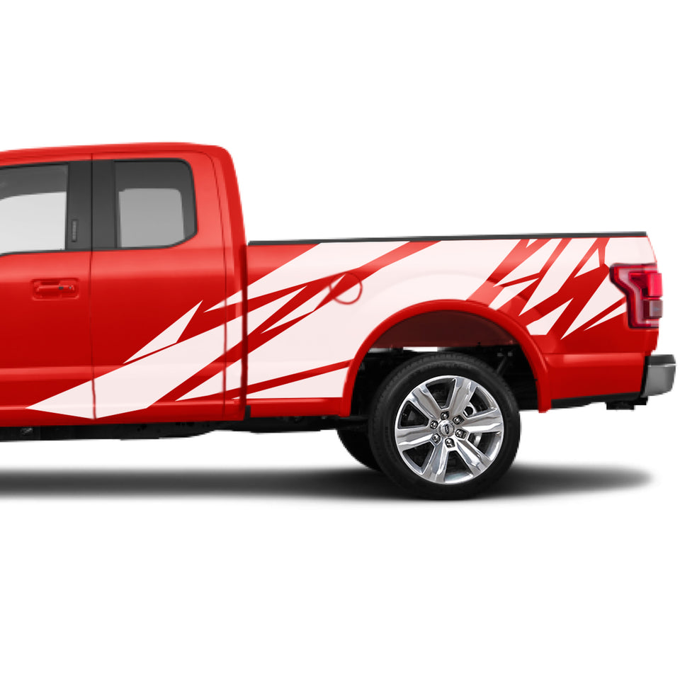 Geometric BED Flag fender Full Graphics tail supercab 2X Side design DECAL bar Sticker for Ford F150 wrap-thirteenth-generation decal CAB 2015 – 2020 XL XLT