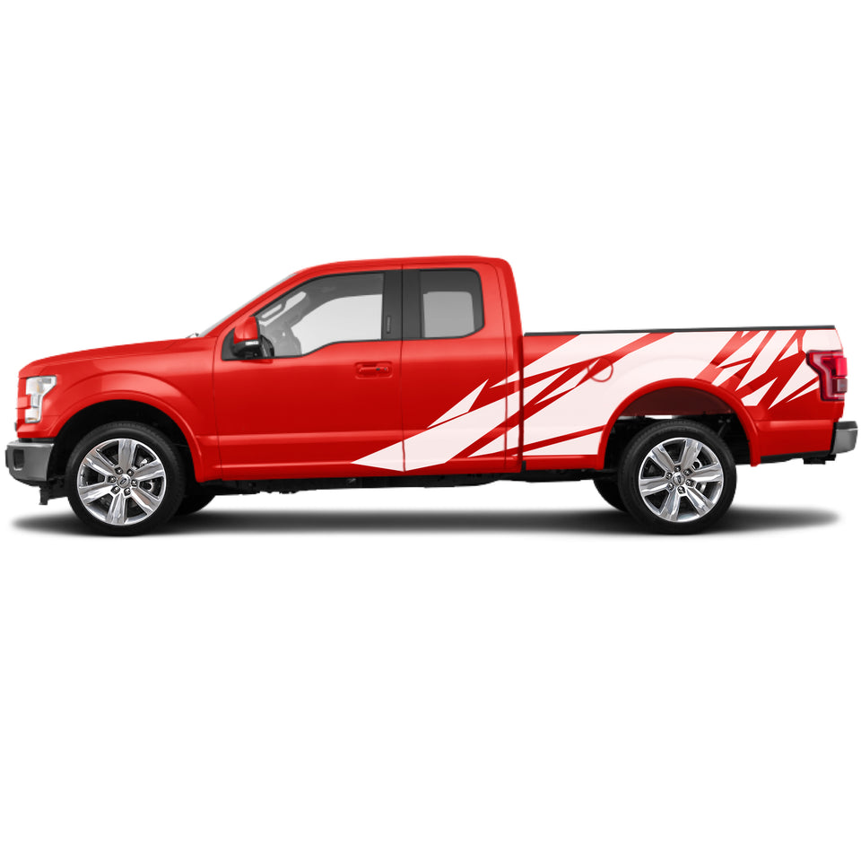 Geometric BED Flag fender Full Graphics tail supercab 2X Side design DECAL bar Sticker for Ford F150 wrap-thirteenth-generation decal CAB 2015 – 2020 XL XLT