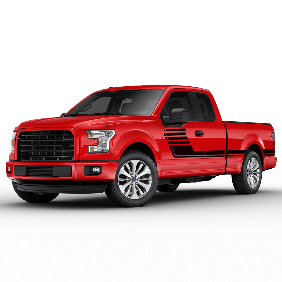 Platinum premium stripe trim fender Full Graphics tail regular cab 2X Side design DECAL bar Sticker for Ford F150 wrap-thirteenth-generation decal CAB 2015 – 2020 XL XLT