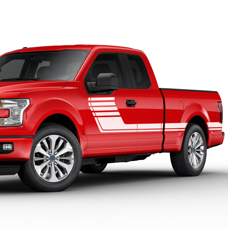 Platinum premium stripe trim fender Full Graphics tail regular cab 2X Side design DECAL bar Sticker for Ford F150 wrap-thirteenth-generation decal CAB 2015 – 2020 XL XLT