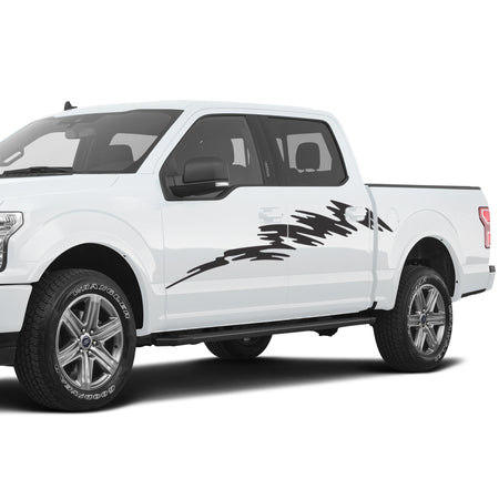 2 Side surf wave design stripe bar Sticker for Ford F150 supercrew crew CAB wrap-thirteenth-generation surfer decal CAB  2015 – 2020 XL XLT