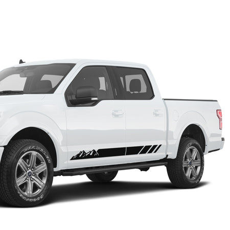 2 Side Door mountain stripe bar Sticker for Ford F150 supercrew crew CAB wrap-thirteenth-generation CAB  2015 – 2020 XL XLT