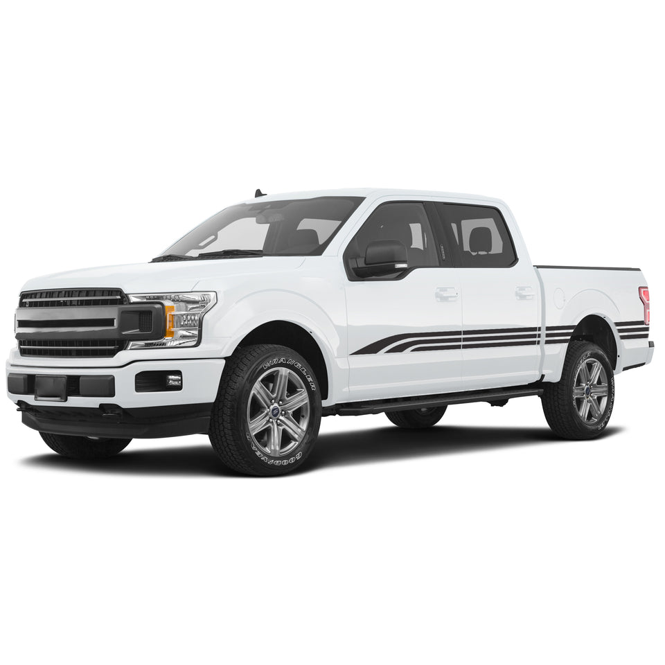 Copy of Side Door tribble edge line Stripe bar Sticker for sport + bar Sticker for Ford F150 supercrew CAB wrap-thirteenth-generation CAB  2015 – 2020 XL XLT