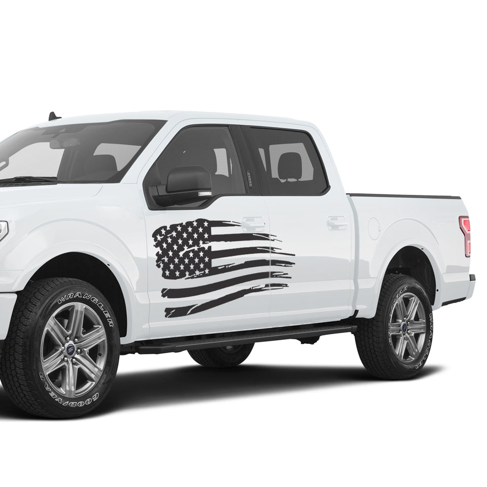 USA Flag fender Full Graphics supercrew crew cab2X Side design DECAL bar Sticker for Ford F150 wrap-thirteenth-generation decal CAB 2015 – 2020 XL XLT