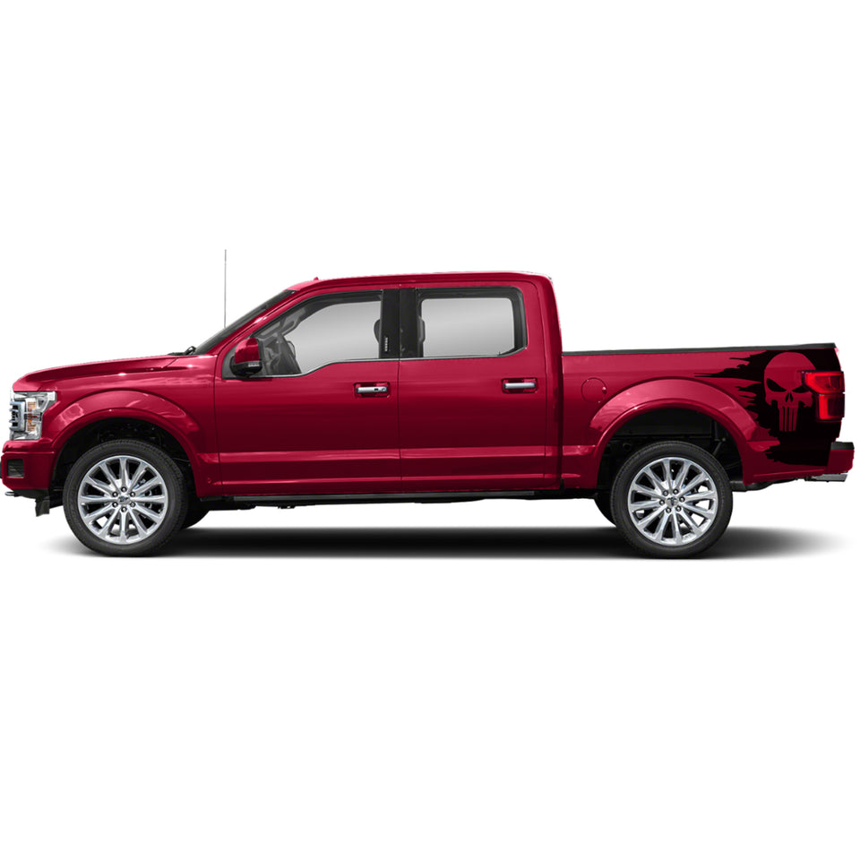 PUNISHER BED Flag fender Full Graphics supercrew crew cab2X Side design DECAL bar Sticker for Ford F150 wrap-thirteenth-generation decal CAB 2015 – 2020 XL XLT