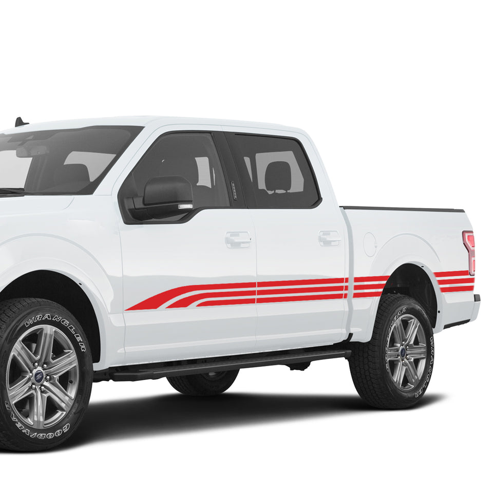 Copy of Side Door tribble edge line Stripe bar Sticker for sport + bar Sticker for Ford F150 supercrew CAB wrap-thirteenth-generation CAB  2015 – 2020 XL XLT