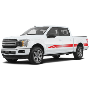 Copy of Side Door tribble edge line Stripe bar Sticker for sport + bar Sticker for Ford F150 supercrew CAB wrap-thirteenth-generation CAB  2015 – 2020 XL XLT