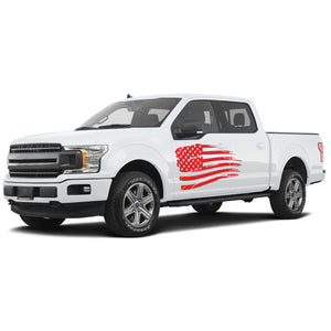 USA Flag fender Full Graphics supercrew crew cab2X Side design DECAL bar Sticker for Ford F150 wrap-thirteenth-generation decal CAB 2015 – 2020 XL XLT