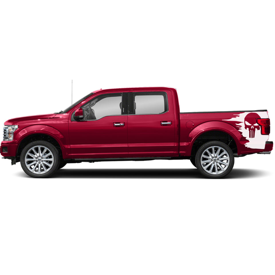 PUNISHER BED Flag fender Full Graphics supercrew crew cab2X Side design DECAL bar Sticker for Ford F150 wrap-thirteenth-generation decal CAB 2015 – 2020 XL XLT