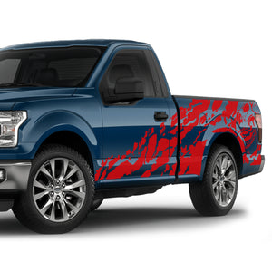 Nightmare's BED skull distorted Full Graphics tail Regular cab  2X Side design DECAL wrap Sticker for Ford F150 wrap-thirteenth-generation decal CAB 2015 – 2020 XL XLT