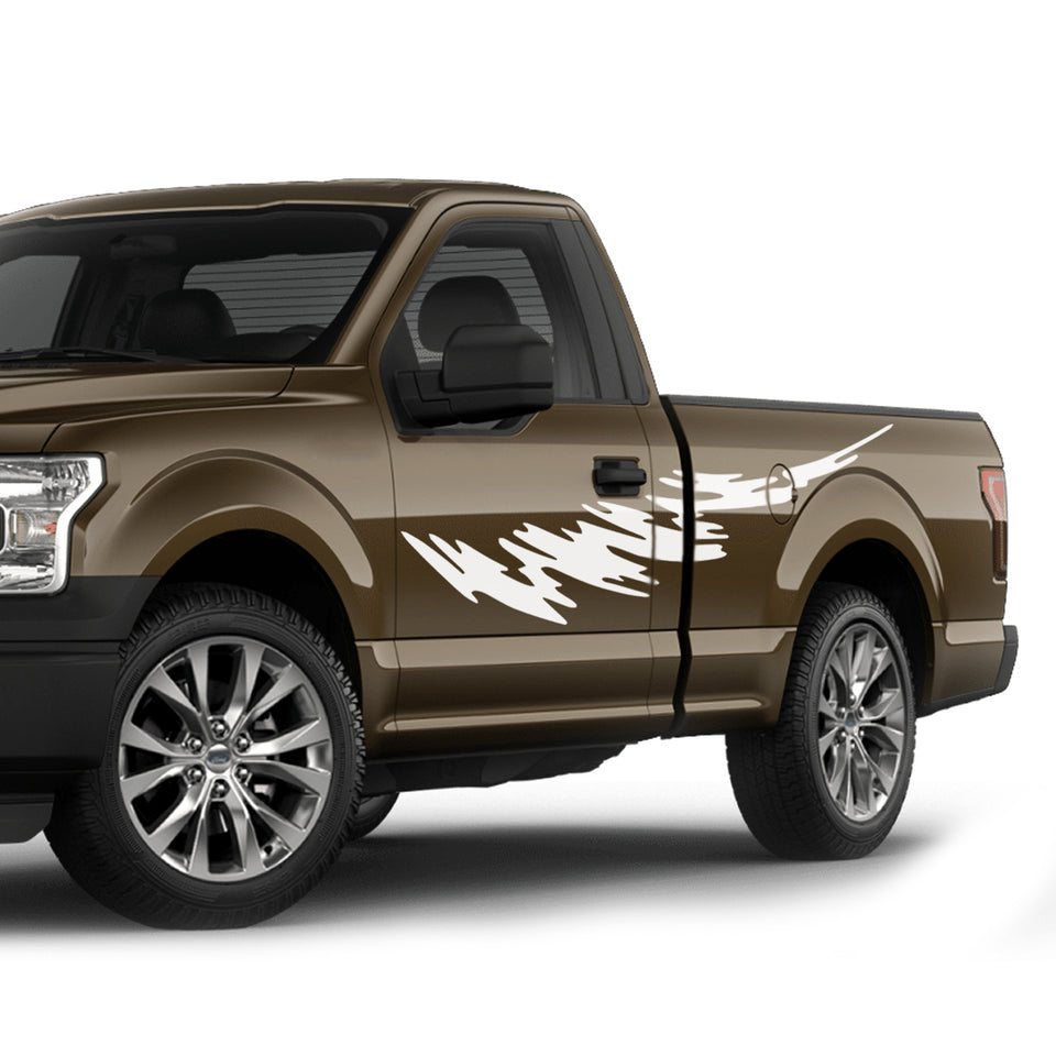 2 Side surf wave design stripe bar Sticker for Ford F150 Regular crew CAB wrap-thirteenth-generation surfer decal CAB  2015 – 2020 XL XLT