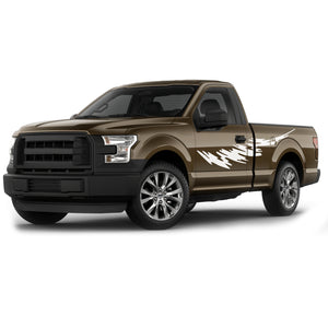 2 Side surf wave design stripe bar Sticker for Ford F150 Regular crew CAB wrap-thirteenth-generation surfer decal CAB  2015 – 2020 XL XLT