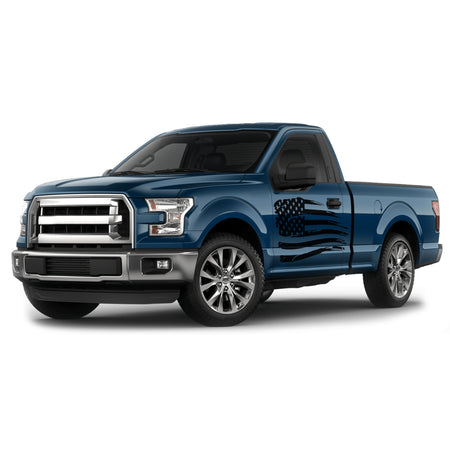 USA Flag fender Full Graphics Regular cab 2X Side design DECAL bar Sticker for Ford F150 wrap-thirteenth-generation decal CAB 2015 – 2020 XL XLT