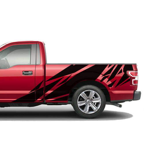 Geometric BED Flag fender Full Graphics tail Regular 2X Side design DECAL bar Sticker for Ford F150 wrap-thirteenth-generation decal CAB 2015 – 2020 XL XLT