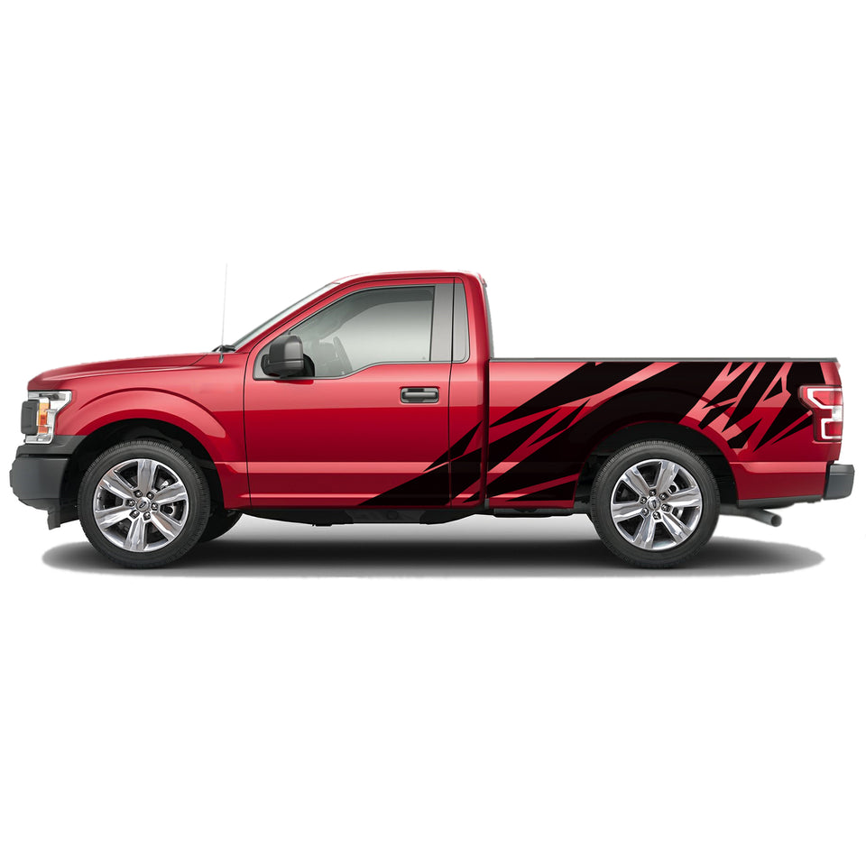 Geometric BED Flag fender Full Graphics tail Regular 2X Side design DECAL bar Sticker for Ford F150 wrap-thirteenth-generation decal CAB 2015 – 2020 XL XLT