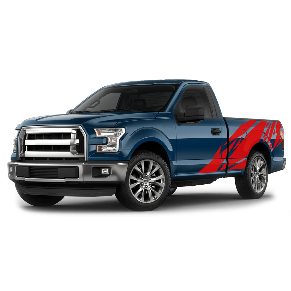 Geometric BED Flag fender Full Graphics tail Regular 2X Side design DECAL bar Sticker for Ford F150 wrap-thirteenth-generation decal CAB 2015 – 2020 XL XLT