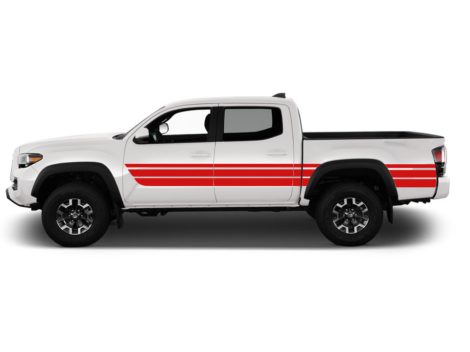 Decal For TOYOTA TACOMA Side Door Bed Treble Lines Design Vinyl Sticker