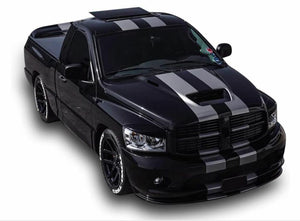 Dual Stripe Sticker Decal Kit for Dodge Ram viper Crew cab Hood Visor srt-10 2004 arm