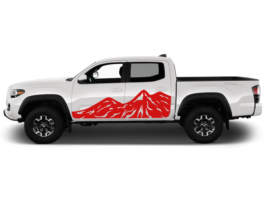 Decal For TOYOTA TACOMA Side Door Big Mountain Design Vinyl Sticker