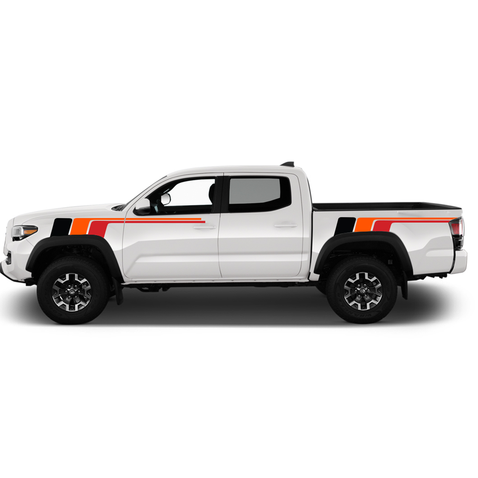 Decal Sticker Graphic Fender Bed Triple Retro Stripe Body Kit For Toyota Tacoma Racing