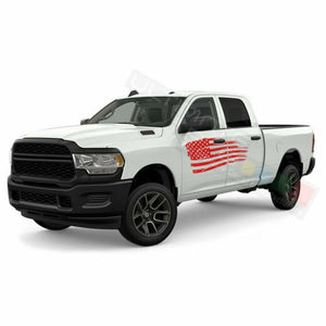 American Flag Side Doors Stripes Wrap Decal Sticker for Dodge Ram Crew Cab 2500