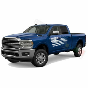 American Flag Side Doors Stripes Wrap Decal Sticker for Dodge Ram Crew Cab 2500