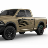 American Flag Side Doors Wrap Decal Sticker for Dodge Ram Quad Cab 2500