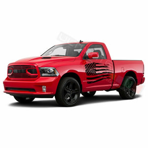 American Flag Side Doors Stripes Wrap Decal Sticker for Dodge Regular Cab 1500