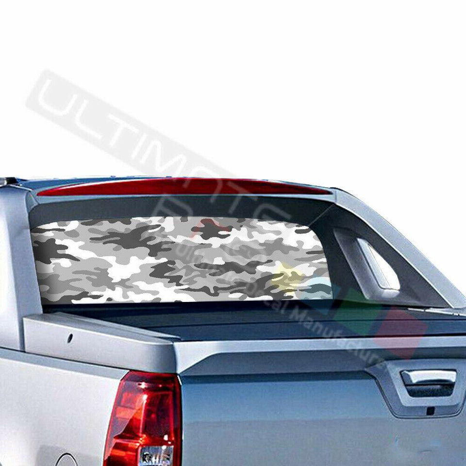 Army Designs Rear Window See Thru Sticker Perforated for Chevrolet Avalanche