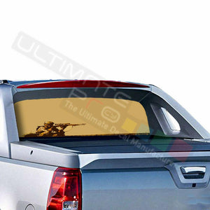 Army Designs Rear Window See Thru Sticker Perforated for Chevrolet Avalanche