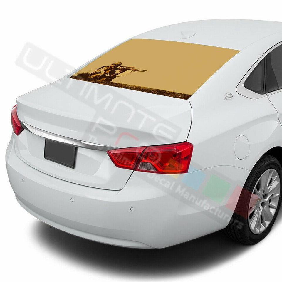 Army designs Rear Window See Thru Stickers Perforated for Chevrolet Impala 2020