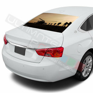 Army designs Rear Window See Thru Stickers Perforated for Chevrolet Impala 2020