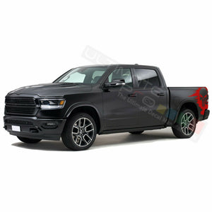 Bed Punisher Decal Sticker Graphic Side Stripes for Dodge Ram Crew Cab 1500 C