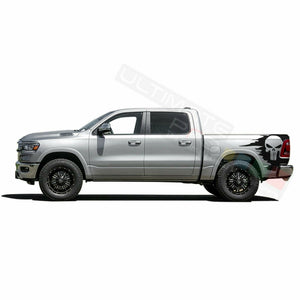 Bed Punisher Decal Sticker Graphic Side Stripes for Dodge Ram Crew Cab 1500 C