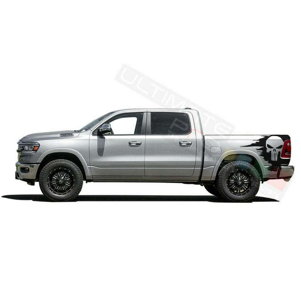 Bed Punisher Decal Sticker Graphic Side Stripes for Dodge Ram Crew Cab 1500 C