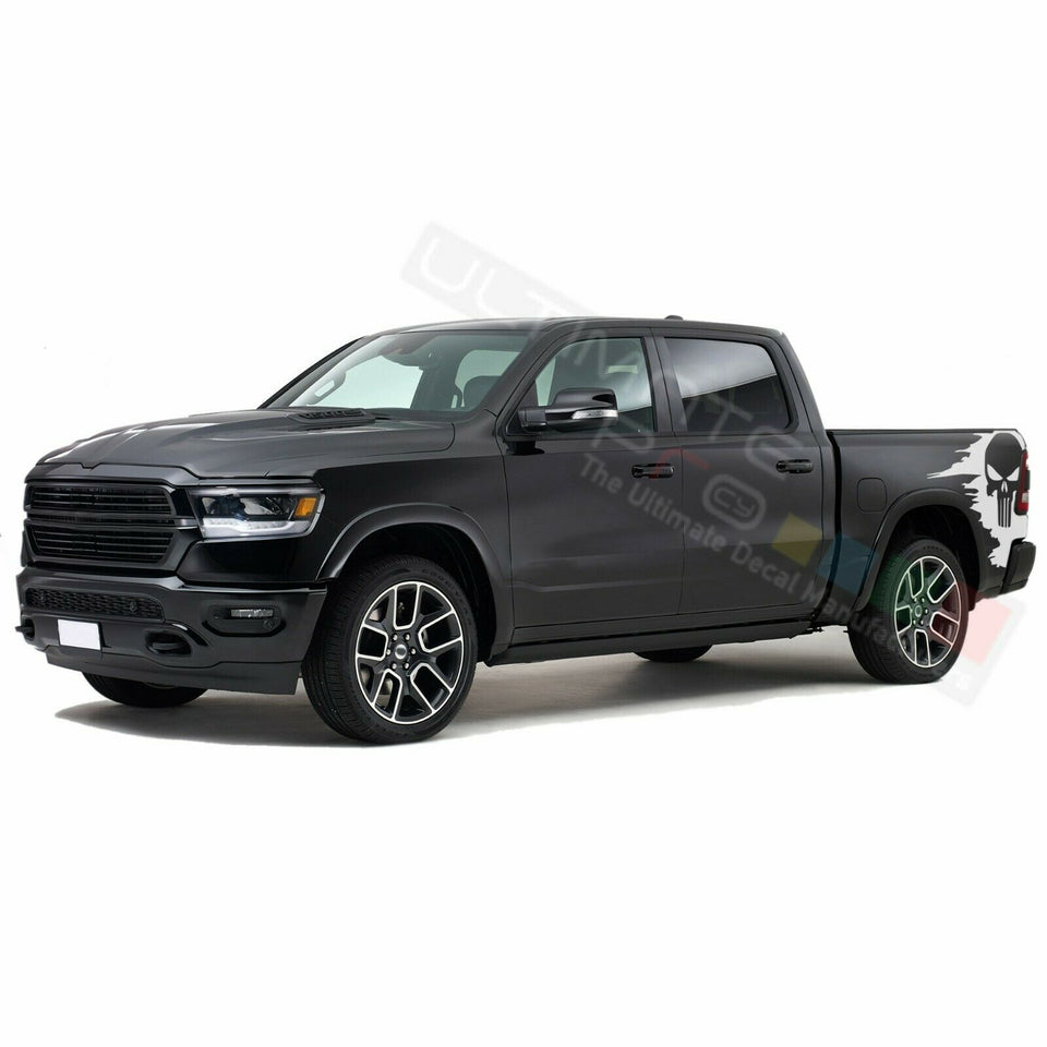 Bed Punisher Decal Sticker Graphic Side Stripes for Dodge Ram Crew Cab 2500 C