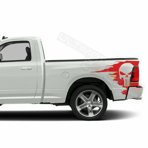 Bed Punisher Decal Sticker Graphic Side Stripes for Dodge Ram Regular Cab 1500