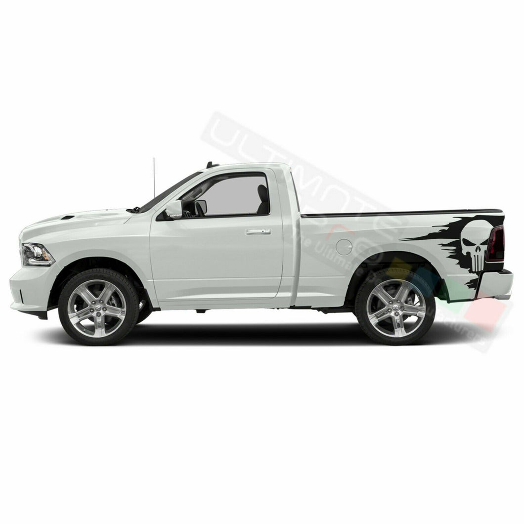 Bed Punisher Decal Sticker Graphic Side Stripes for Dodge Ram Regular Cab 3500