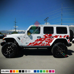 Big skull Splash Stripes sticker for Jeep Wrangler JL 2018 2019 2020 2021 2022 2023 2024 2025 graphic mud