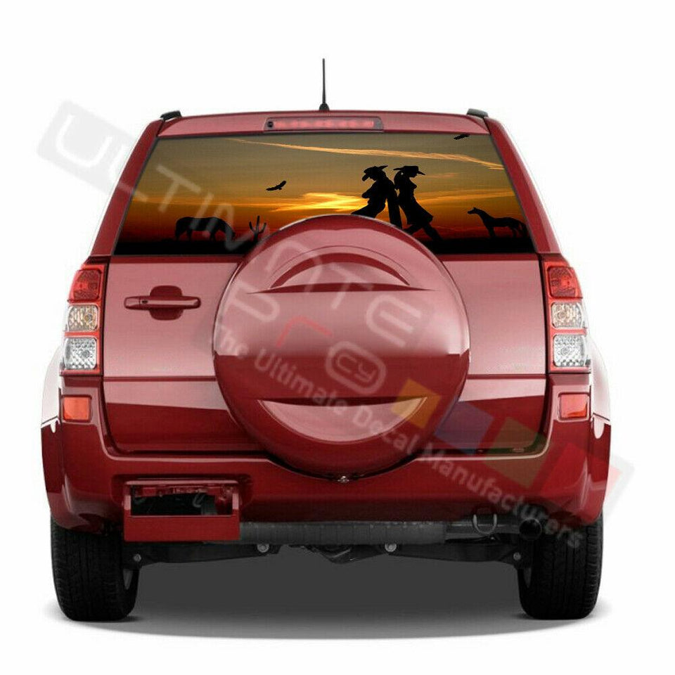 Camo Hunting Decal Rear Window See Thru Stickers Perforated for Grand Vitara Old