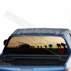 Camo Hunting Decal Rear Window See Thru Stickers Perforated for Mitsubishin L200