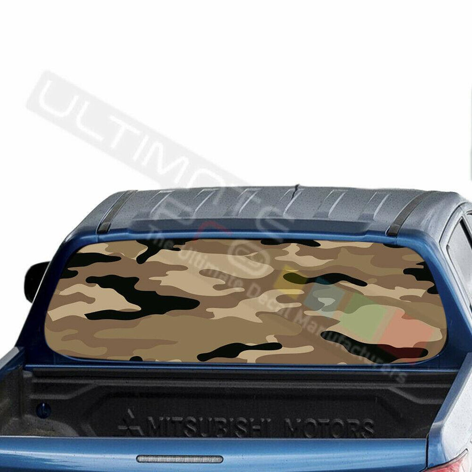 Camo Hunting Decal Rear Window See Thru Stickers Perforated for Mitsubishin L200