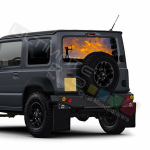 Camo Hunting Decal Rear Window See Thru Stickers Perforated for New Suzuki Jimny